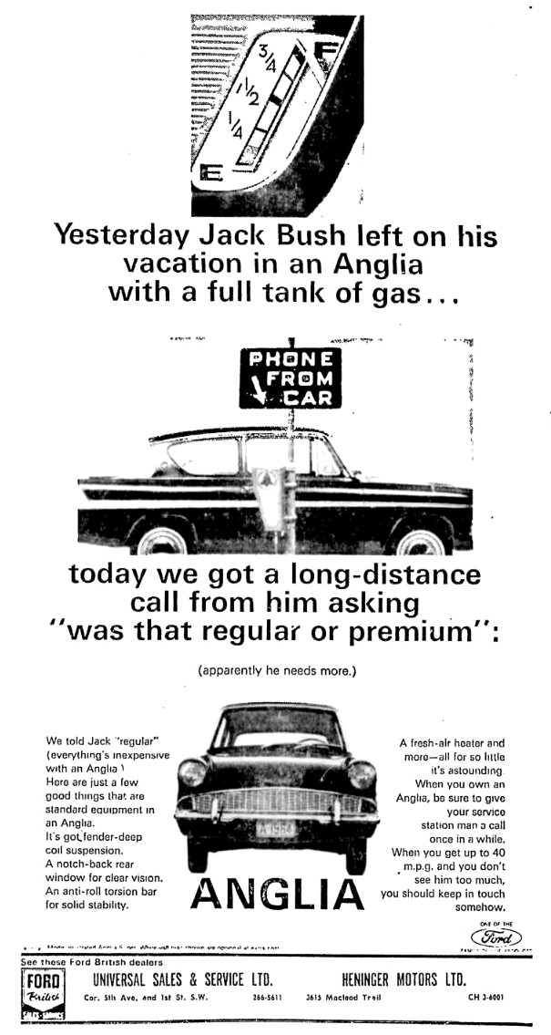 Ford Anglia - Ford Dealer Advert