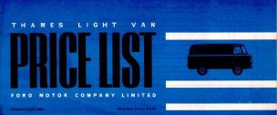 Van Price List