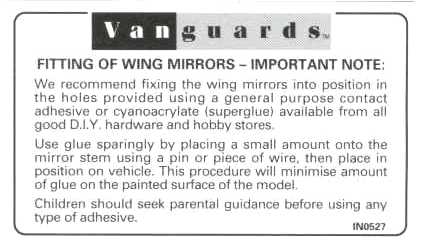 Wing Mirror Instructions